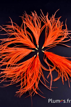 Pendentif autruche - 9-12 cm - orange sanguin